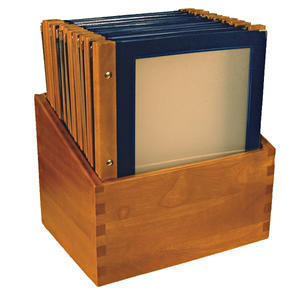 Box s jedálenskými lístkami Wood modrý