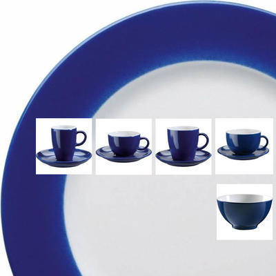 Dekorovaný porcelán Barista modrý, tanier hlboký - 22,5 cm