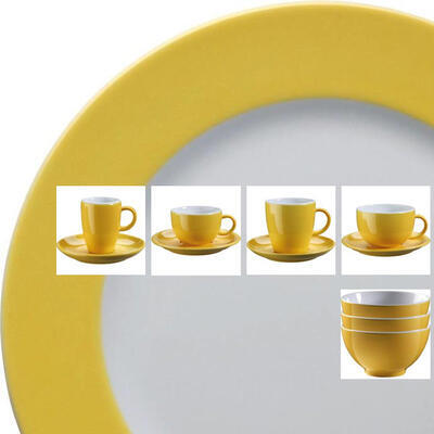 Dekorovaný porcelán Barista žltý, šálka káva/cappuchino - 0,20 l
