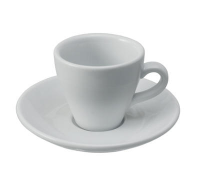 Šálka a podšálka na espresso Italia, podšálka bielo/čierna - 12,5 cm - 1