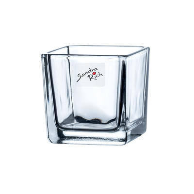 Svietnik sklenený Cube, 8 x 8 x 8 cm - biely - 1