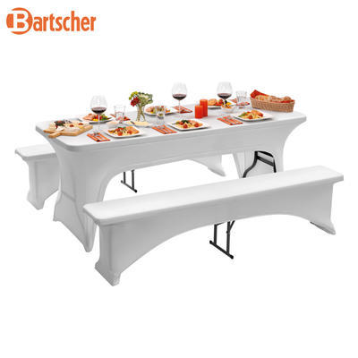 Poťah na pivný set 1830 biely Bartscher, na 1 stôl a 2 lavice - 1850 x 290 x 440 mm - 2