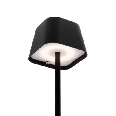 Akumulátorová stolná lampička GEORGINA-B, štvorcový klobúčik - 380 x 110 x 110 mm - čierna - 4