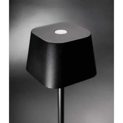 Akumulátorová stolná lampička GEORGINA-B, štvorcový klobúčik - 380 x 110 x 110 mm - čierna - 5
