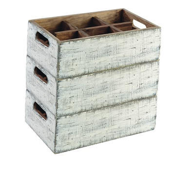 Box drevený s priehradkami Vintage, 17 x 17 x 10 cm - 4 - 5