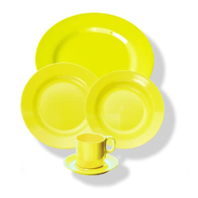 Tanier plytký melamín farebný, žltý - 20 cm - 5
