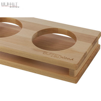 Stojan drevený Display Wood 4 otvory, 4 otvory/10 cm - 50 x 20 x 6,8 cm - tmavý buk - 5