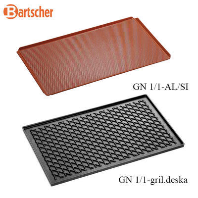 Grilovacia doska GN 1/1 Bartscher, 530 x 325 x 15 mm - gril.deska, GN 1/1, litý hliník - 2,8 kg - 6